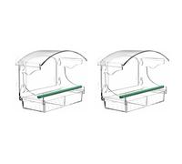 Wesafrae 2X Window Bird Feeder with 4 Strong Suction Cups, Clear Window Bird Feeder for Outside, Acrylic Bird House for Window