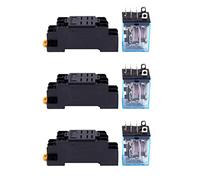 Wesafrae 3X LY2NJ HH62P-L JQX-13F 220V AC Coil DPDT Power Relay 8 Pin W PTF08A Socket