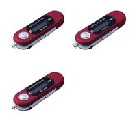 Wesafrae 3X Portable USB MP3 Player Music Player Digital LCD Screen Bluetooth FM Radio Multifunction MP3 Music Player Red