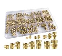 Wesafrae 400Pcs Threaded Inserts,M2/M2.5/M3//M5/M6 Thread Knurled Nuts Assortment Accessories Parts Heat Set Insert for Plastic 3D Printing