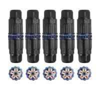 Wesafrae 5PCS IP68 Waterproof Junction Box, Outdoor 5 Pin Cable Connector, for 3.5-10mm Wire Range (AC 250V, 16A) Easy Install Easy to Use
