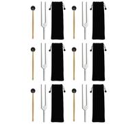 Wesafrae 6X Aluminum Alloy Tuning Forks,512Hz Tuning Fork with Hammers for Nervous System Testing Sound Healing Therapy