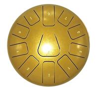 Wesafrae 8 Inch Steel Tongue Drum, 11 Note Tambourine with Drumsticks and Finger Picks for Meditations Tambourine Instrument J