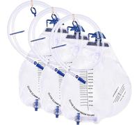 Wesafrae Anti-Reflux Chamber Drainage Bag-3 PCS 2000 Ml Urine Collection Bags Individually Wraps with Catheter Tubing