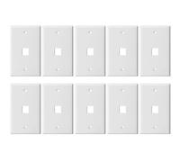 Wesafrae Ethernet Outlet Cover, for for RJ45 Network Wall Plate, Faceplate for RJ45 Jack and Modular Insert- Single Gang 10PCS