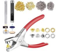 Wesafrae Eyelets Grommet Tool Kit, 1205 Pieces, 1/4 Inch Gold and Silver Eyelets with Washers,for Leather, Belt, Shoes, Crafts