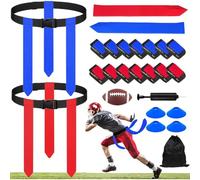 Wesafrae Flag Football Belts Set(14 Players), Adjustable Flags(42 Included)- Training Cones for Football for Kids, Youth& Adults