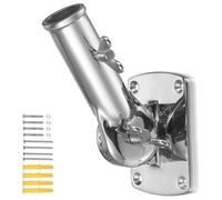 Wesafrae Flag Pole Holder for 1inch Flag Pole Mount Flag Pole Bracket Thickened High-Hardness Mounting Base for 1inch Flag Pole Mount 316 Marine Grade Stainless Steel Heavy Duty