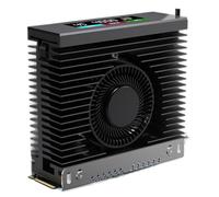 Wesafrae MCU Integrated S50 M. 2 2280 Solid State Drive Cooler with Intelligent Temperature Control PWM Turbine Fan IPS Color Screen Black
