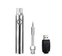 Wesafrae Mini Soldering Iron 510 Thread 350mAh USB Rechargeable 3-Level Voltage Soldering Iron Pen with Replacement Tip Silver