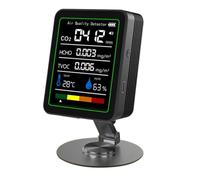 Wesafrae MT05 Indoor Air Quality Monitor TVOC HCHO Temperature Humidity Tester CO2 Meter Formaldehyde Monitor Black