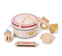 Wesafrae Neutral Color Percussion Set Natural Wooden Percussion Instruments Suitable for Children'S Preschool Education