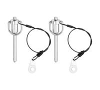 Wesafrae Quick Release Push-Button Ball Locking Pin 2Pcs 6x50mm(Dia. X L), Stainless Steel Ring Handle with Wire