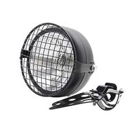Wesafrae Retro Vintage Motorcycle Universal Side Mount 35W 6.5 Inch Transparent Headlight Cafe Racer with Grille + Bracket Kit