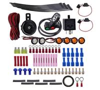 Wesafrae Universal Handlebar Thumb Switch Turn Signal Horn Kit for ATV UTV with LED Lights Flasher Relay Blinkers Harness System