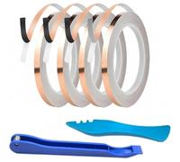 Wesafrae X108.27FT 4 Rolls Copper Foil Tape Conductive for Stained Glass Kit(3/16", 1/4", 2 X 7/32") with 2 Tools