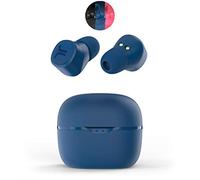 WESC True Wireless Headphones, Bluetooth Earphones with LED Wireless Charging Case, 20Hrs Playtime, Touch Control, IPX4 Water Resistant Earbuds - Navy Blue