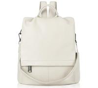Wesccimo Genuine Leather Backpack Purse For Women Antitheft Real Soft Rucksack Fashion Designer Convertible Ladies Shoulder Bag Beige, Beige, Daypack Backpacks