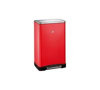 Wesco Big Double Boy Rubbish Bin in Red, Powder-Coated Sheet Steel, Two Separate 18 Litre Plastic Inserts, Stainless Steel Foot, Attachment for Bin Liners