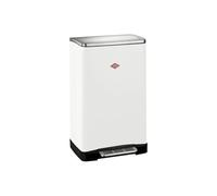 Wesco Big Double Boy Waste Bin in Matt White, Powder-Coated Sheet Steel, Two Separate 18 Litre Plastic Inserts, Stainless Steel Foot, Attachment for Bin Liners