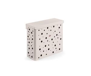 WESCO Duo 2 Laundry Basket Wide in Matte Sand Made of Powder-Coated Sheet Steel Perforated 2x 32 Litre Plastic Inserts in White, Suitable for Cupboard Equipment, Dimensions: 66.5 x 27.0 x 55.5 cm