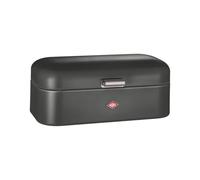 WESCO Grandy bread bin in matt graphite, powder-coated sheet steel, ventilation holes and sturdy handle