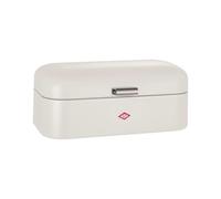 WESCO Grandy bread bin in matt sand, powder-coated sheet steel, ventilation holes and sturdy handle