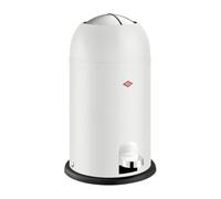 WESCO Kickmaster Junior waste bin, matt white, powder-coated sheet steel, integrated damper, volume 12 litres, plastic insert, insert flap