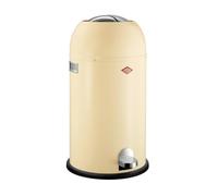 Wesco Kickmaster Waste Bin in Almond Colour, Powder-Coated Sheet Steel, Built-in Damper, 33 Litre Volume, Large Slot