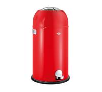 Wesco Kickmaster Waste Bin in Red, Powder-Coated Sheet Steel, Built-in Damper, 33 Litre Volume, Large Slot