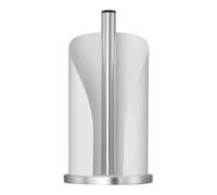 WESCO Paper Roll Holder in Matt White Stainless Steel and Coloured Painted Sheet Steel, Stable Stainless Steel Base, for Standard Kitchen Paper Rolls or 2-3 Toilet Paper Rolls
