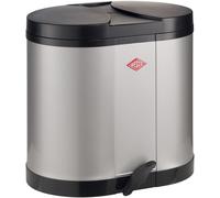 Wesco Pedal Bin Ökosammler Rubbish Bin 170 Silver 2x15 L Double Waste Bins 30 L