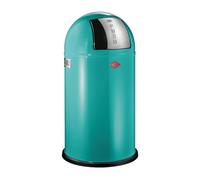 WESCO Pushboy Turquoise, Powder Coated Steel Sheet, 50 Litre Volume, Large Stainless Steel Trash Bin, Removable Inner Container