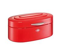 WESCO Single Elly Bread Bin in Red, Powder-Coated Sheet Steel, Ventilation Holes and Sturdy Handle, 32.2 x 22 x 14 cm