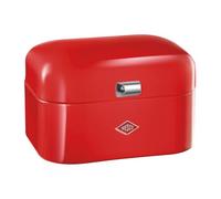 WESCO Single Grandy Bread Bin in Red Orange, Powder-Coated Sheet Steel, Ventilation Holes and Sturdy Handle, Special Edition Christmas