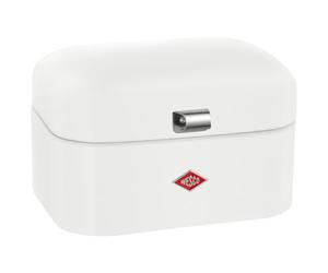 WESCO Single Grandy Bread Bin Matte White, Powder-Coated Sheet Steel, Ventilation Holes and Sturdy Handle