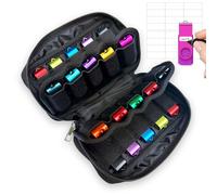 WesData USB Flash Drive Storage Case, 20 Slots Electronic Organizer, Black Carrying Case with D-Buckle, 7.1 x 3.6 inches