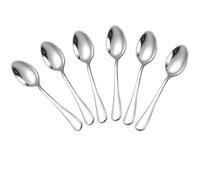 Wesdxc56 Demitasse Espresso Spoons, Mini Coffee Spoon, 5.5 Inches Stainless Steel Small Spoons for Dessert, Set of 6（Silver)