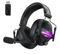 WESEARY 2.4G / Bluetooth Wireless Gaming Headset for PS5, PS4, PC, Switch, 7.1 Surround Sound, ENC Mic, Memory foam, RGB Lighting, 50Hr Battery