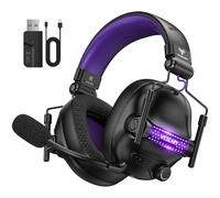 WESEARY 2.4G Wireless Gaming Headset for PS5, PS4, PC, Switch, Surround Sound Gaming Headphones with Mic, 50mm Drivers Wireless Gaming Headphones, RGB Lighting 50Hr Battery