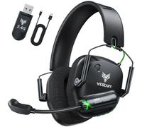 WESEARY WG4 Wireless Gaming Headset with Mic for PS5 PS4 PC Switch Mac | 2.4GHz & Bluetooth, 45H Battery, Surround Sound, ≤20ms Low Latency, Noise-Cancelling Microphone, Foldable
