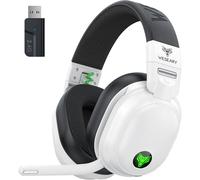 WESEARY Wireless Gaming Headset for PS4, PC, Switch, Mac 2.4GHz Crystal Stereo Bluetooth Gaming Headphones with Microphone, Wireless Headset for PS5, Lossless Audio, 50-Hour Battery