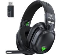 WESEARY Wireless Gaming Headset for PS4, PC, Switch, Mac 2.4GHz Crystal Stereo Bluetooth Gaming Headphones with Microphone, Wireless Headset for PS5, Lossless Audio, 50-Hour Battery