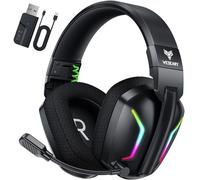 WESEARY Wireless Gaming Headset for PS5, PC, PS4, Switch & Mac, Dual-Mode 2.4GHz & Bluetooth Headset with Microphone for PlayStation 4 Accessory Kits,50mm Stereo Drivers,LED Light,Up to 50H Playtime