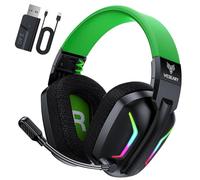 WESEARY Wireless Gaming Headset for PS5, PC, PS4, Switch & Mac, Dual-Mode 2.4GHz & Bluetooth Headset with Microphone for PlayStation 4 Accessory Kits,50mm Stereo Drivers,LED Light,Up to 50H Playtime