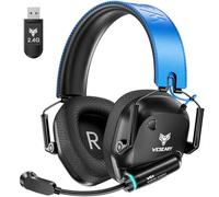 WESEARY Wireless Gaming Headset for PS5, PS4, Mac, Switch, Mobile, 2.4GHz Ultra-Low Latency Gaming Headphones with Crystal-Clear ENC Mic, Bluetooth Gaming Headset for PC, 3D Stereo, Soft Earmuffs