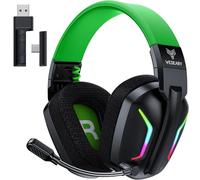 WESEARY Wireless Gaming Headset for PS5, PS4, PC, Laptop, Mac & Switch, Dual Low-Latency 2.4GHz USB/Type-C, Bluetooth Gaming Headphones with ENC Mic for Gamecube, 3D Stereo,Colorful Light, 50H Power