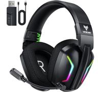 WESEARY Wireless Gaming Headset for PS5, PS4, PC, Switch, Mac - Dual-Mode 2.4GHz & Bluetooth 5.4 Gaming Headphones with ENC Noise Cancelling Mic, 50mm Drivers, Dynamic LED Lights, 50H Playtime