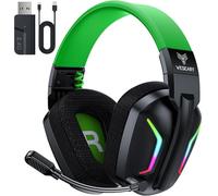 WESEARY Wireless Gaming Headset for PC, PS5, PS4, Switch, Mac, 2.4GHz Wireless Gaming Headphones with ENC Mic, Bluetooth 5.4, 50mm Drivers, Stereo Sound, Cool Lighting, 50H Battery, No Mic on Switch