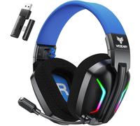 WESEARY Wireless Gaming Headset with Mic for PS5, PS4, PC, Switch, Mac | 2.4GHz (USB & Type-C + Bluetooth), ≤20ms Ultra-Low Latency, 60H Battery, RGB, 3D Stereo, ENC Microphone, for FPS & RPG